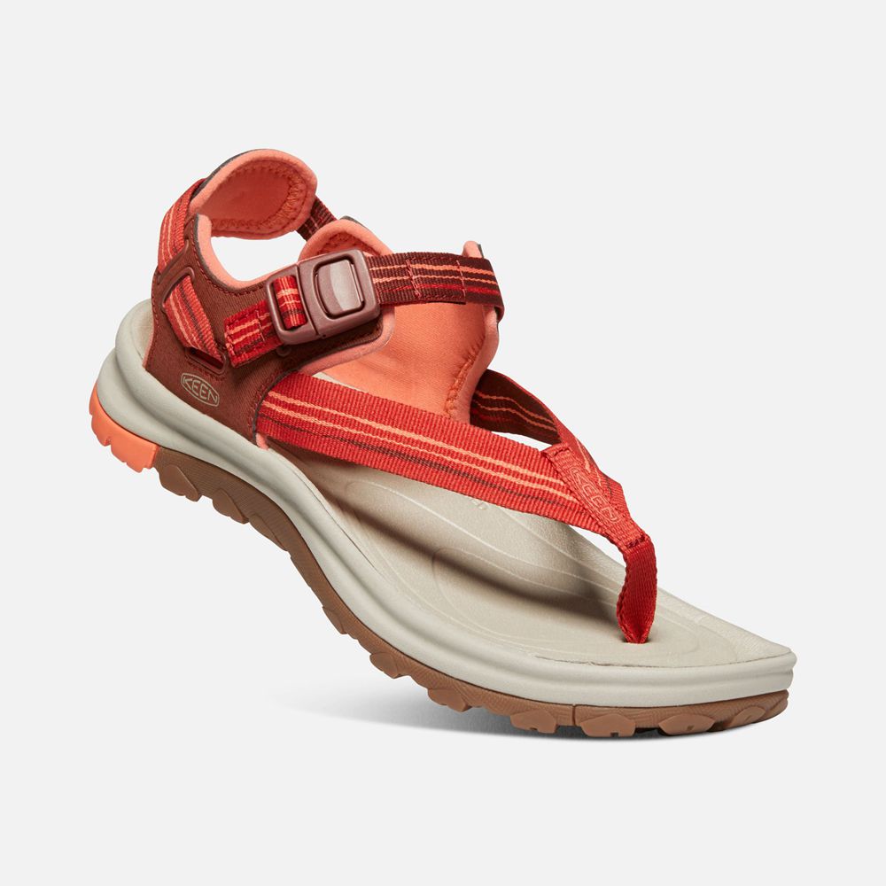 Keen Outdoor Sandalet Kadın Mercan/Kırmızı - Terradora Ii Toe Post - Türkiye UBPE60893